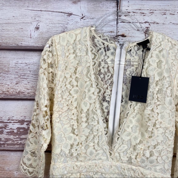 NBD Revolve Warren Ivory Lace Romper - Picture 11 of 14